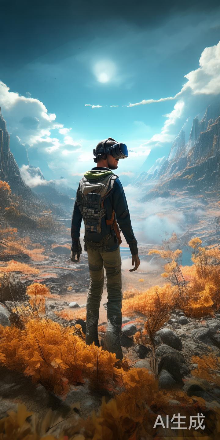 虚拟现实游戏最大的特点在于其沉浸感。站在虚拟的世界